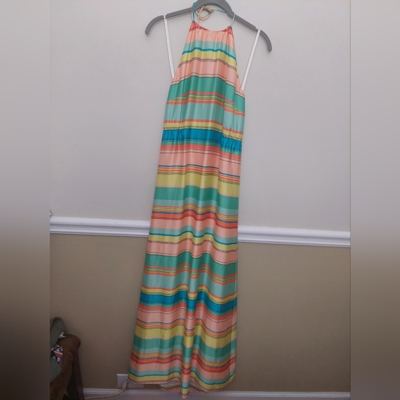 Ann Taylor Dresses & Skirts - Ann Taylor Multicolor Striped MAXI Dress Size 6 NEW